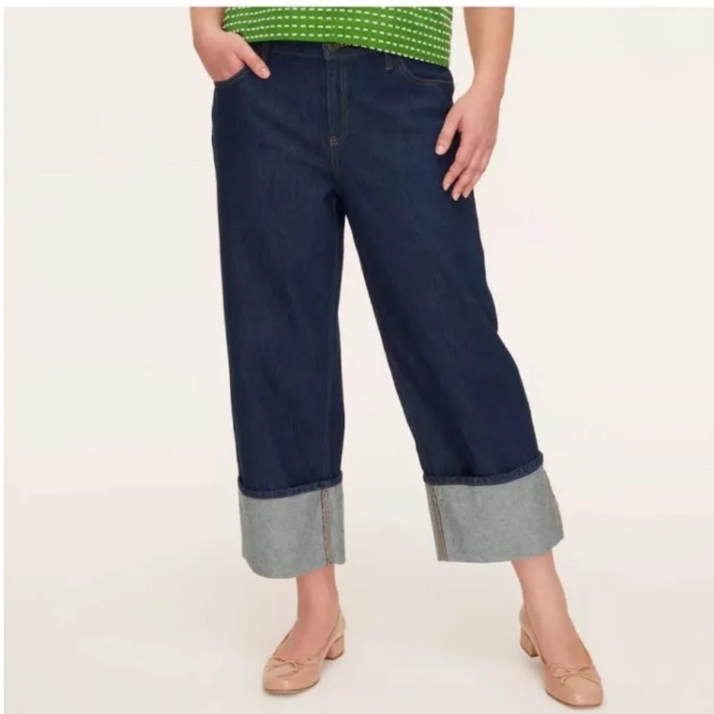 Blue Ankle Cropped Jeans with Distressed Details